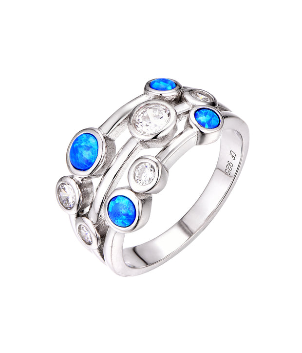 3-Line Bezel Blue Opal Ring - Sonia Danielle