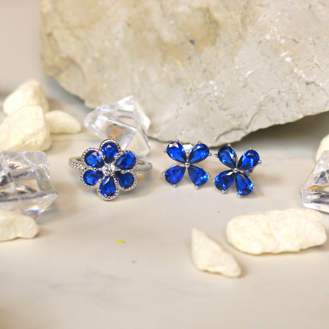 Blue Flower Earrings - Sonia Danielle