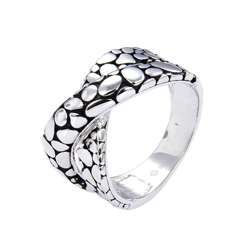 Black and White Pebble Ring